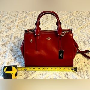 Coach Red Leather handbag with Gold Hardware